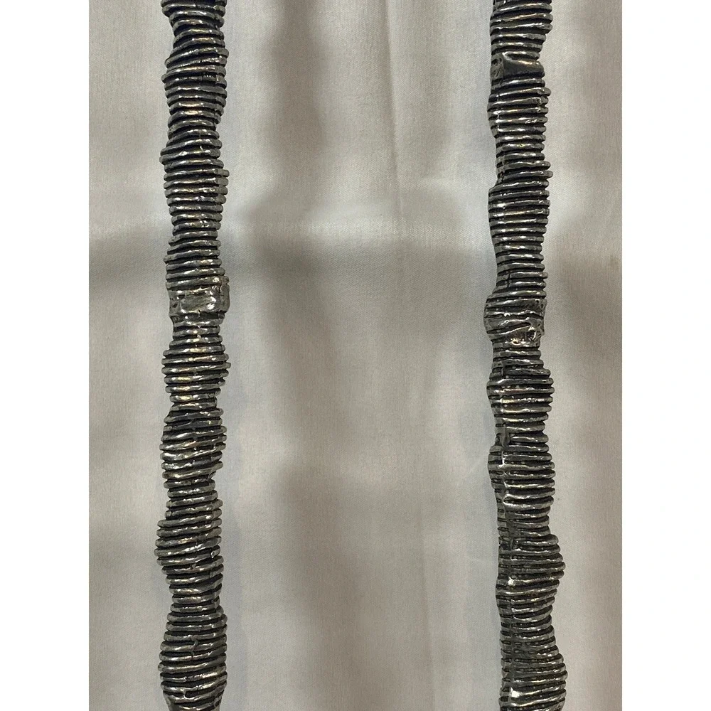 Patrick Meyer Brutalist Pewter Candlesticks Set of 2 Textured‎ Modernist Silver